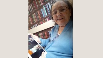 Caerphilly care home Resident enjoys virtual family catch up